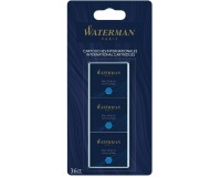 Inktpatronen Waterman blauw uitwasbaar blister à 6 stuks