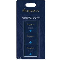 Inktpatronen Waterman blauw uitwasbaar blister à 6 stuks