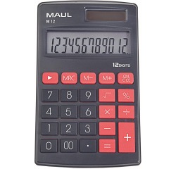 De_calculatrice de poche m 12, 12 chiffres, noir