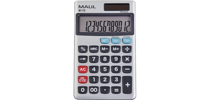 MAUL calculatrice de poche professionnelle M112, argent