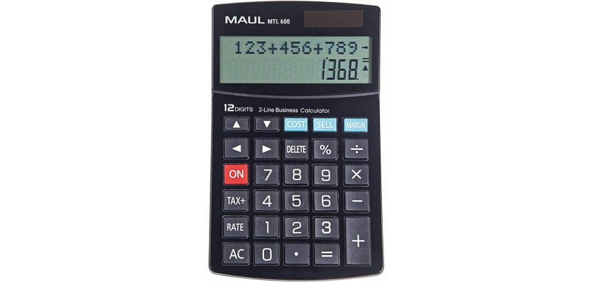 Maul bureaurekenmachine MTL 600, 2-regelig, zwart
