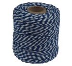 Katoentouw, blauw-wit, klos van 50 g, ongeveer 55 m