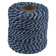 Katoentouw, blauw-wit, klos van 50 g, ongeveer 55 m