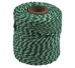 Ficelle de coton, vert-blanc, bobine de 50 g, environs 55 m