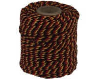Katoentouw, zwart-rood-geel, klos van 50 g, ongeveer 35 m