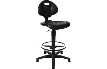 Topstar kruk Tec 20, met verchroomde voetring, met steldoppen, zwart