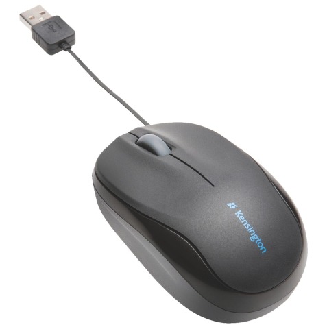 Kensington Pro Fit Retractable Mobile - mouse - USB - black