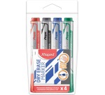 Maped marqueur tableau blanc Jumbo, point rond, étui de 4 pièces en couleurs assorties
