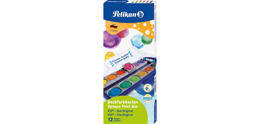 Pelikan Boîte de couleurs gouaches, 12 godets