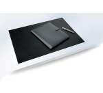 Durable leather desk pad, black