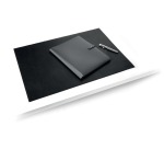 Durable leather desk pad, black