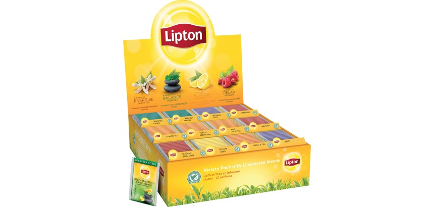 Lipton Variety Pack, 12 gouts, display de 180 sachets