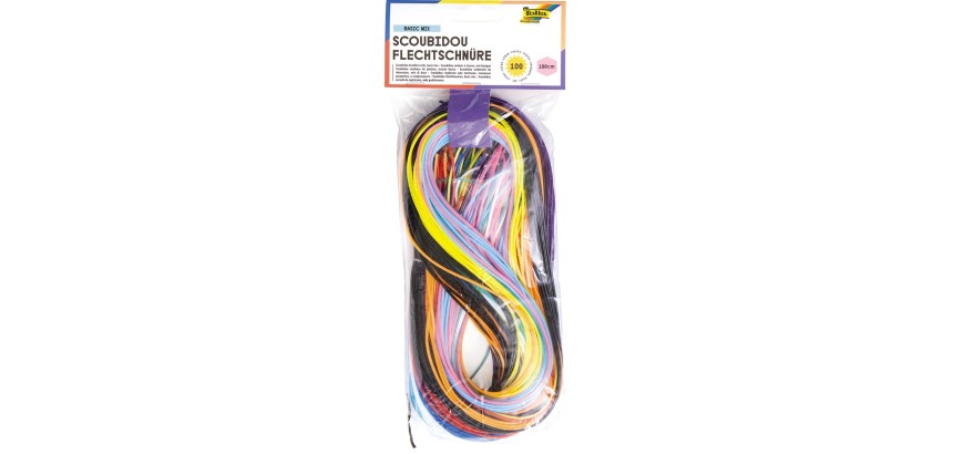 Scoubidou Braiding Cord Folia 100 Assorted Pieces