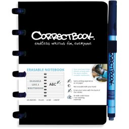 Correctbook A6 Original: cahier effaçable / réutilisable, gelijnd, Ink Black (noir)