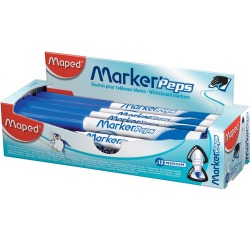Maped marqueur tableau blanc Marker'Peps, boîte de 12 pièces, bleu