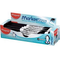 Maped whiteboardmarker Marker'Peps, doos van 12 stuks, zwart