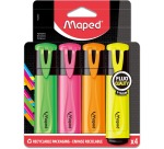 Maped Textmarker Fluo'Peps Classic Etui mit 4 Stück: Gelb, Orange, Pink und Grün