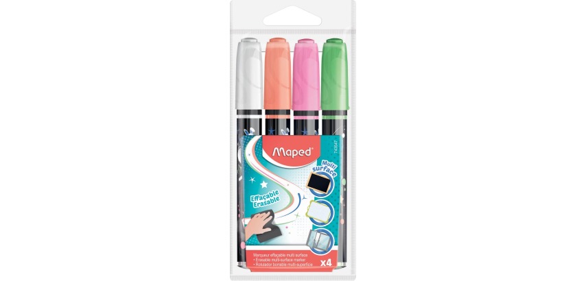Maped Kreidemarker, Etui mit 4 Stück in verschiedenen Farben