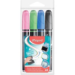 Maped krijtmarker, etui met 4 stuks in geassorteerde kleuren