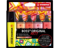 STABILO BOSS ORIGINAL markeerstift Arty, kartonnen etui van 5 stuks in geassorteerde kleuren