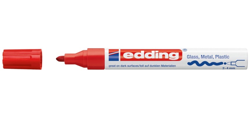 Viltstift edding 750 lakmarker creatief rond 2-4mm rood