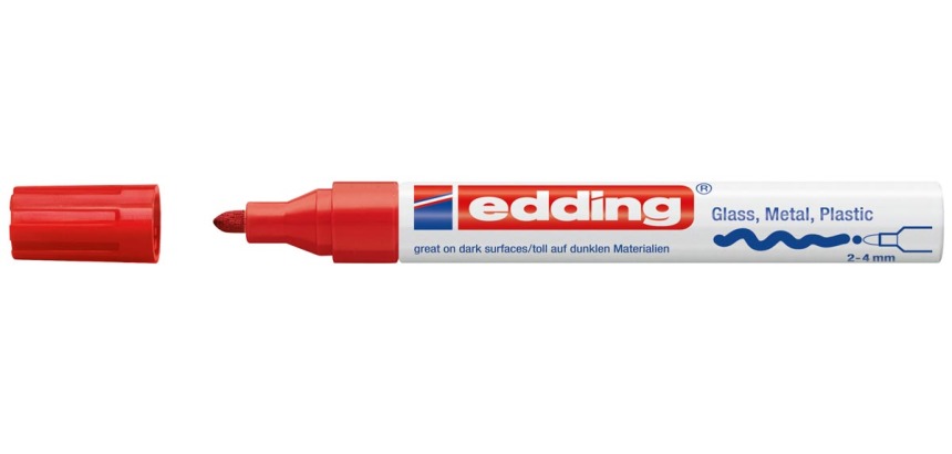 Marqueur edding 750 peinture laqué ogive 2-4mm rouge