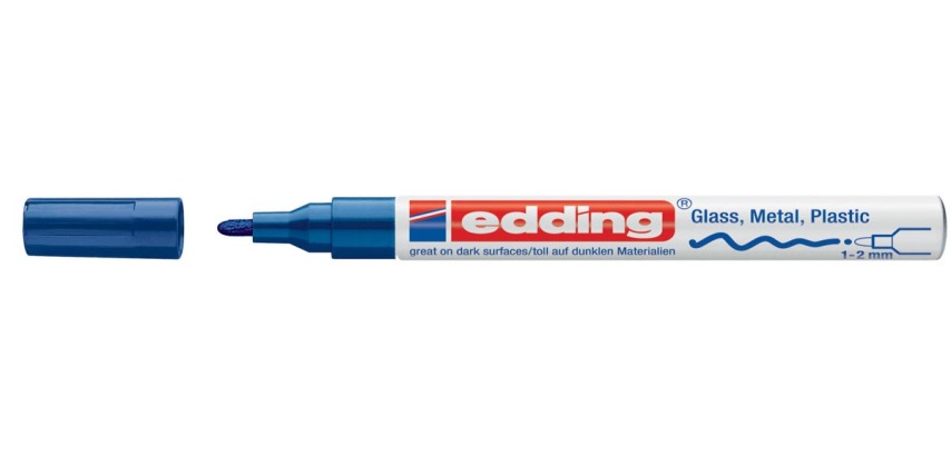 Edding glanslakmarker e-751 CR blauw