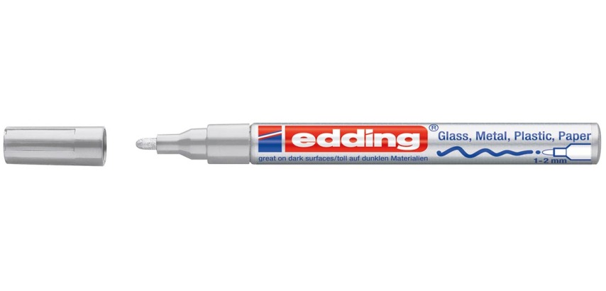 Edding glanslakmarker e-751 CR zilver