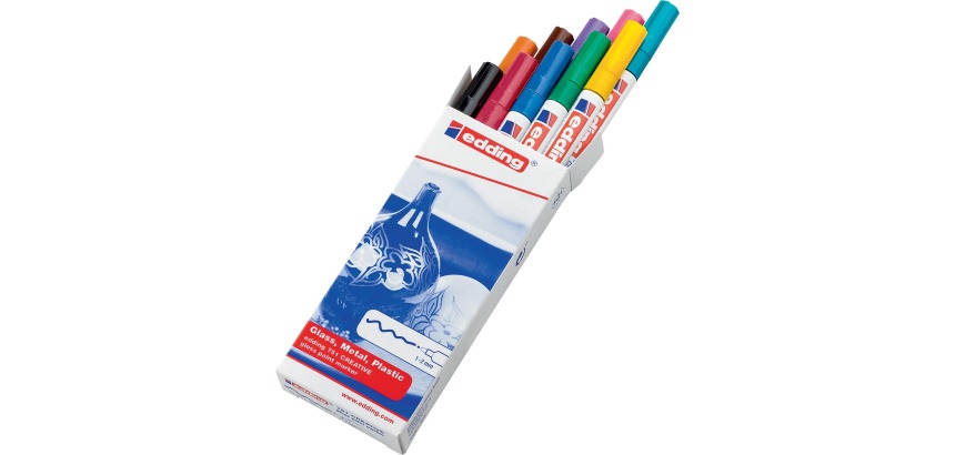 Edding marqueur peinture 751, set de 10 pièces en couleurs assorties