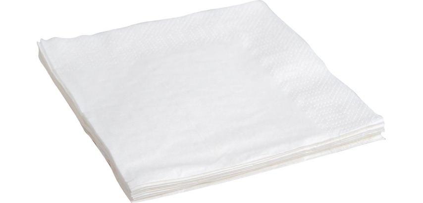 Servetten, ft 24 x 24 cm, 2-laags, wit, pak van 10 x 400 stuks