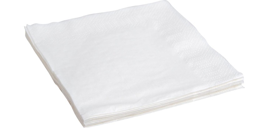 Serviettes, ft 24 x 24 cm, 2 plis, blanc, paquet de 10 x 400 pièces