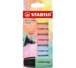 STABILO BOSS MINI pastel highlighter, assorted colors, blister pack of 5 pieces