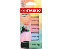 STABILO BOSS MINI pastel surligneur, couleurs assorties, blister de 5 pièces