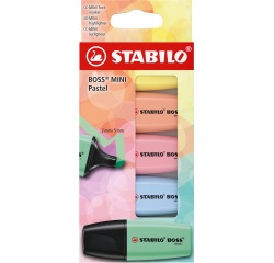 STABILO BOSS MINI pastel surligneur, couleurs assorties, blister de 5 pièces