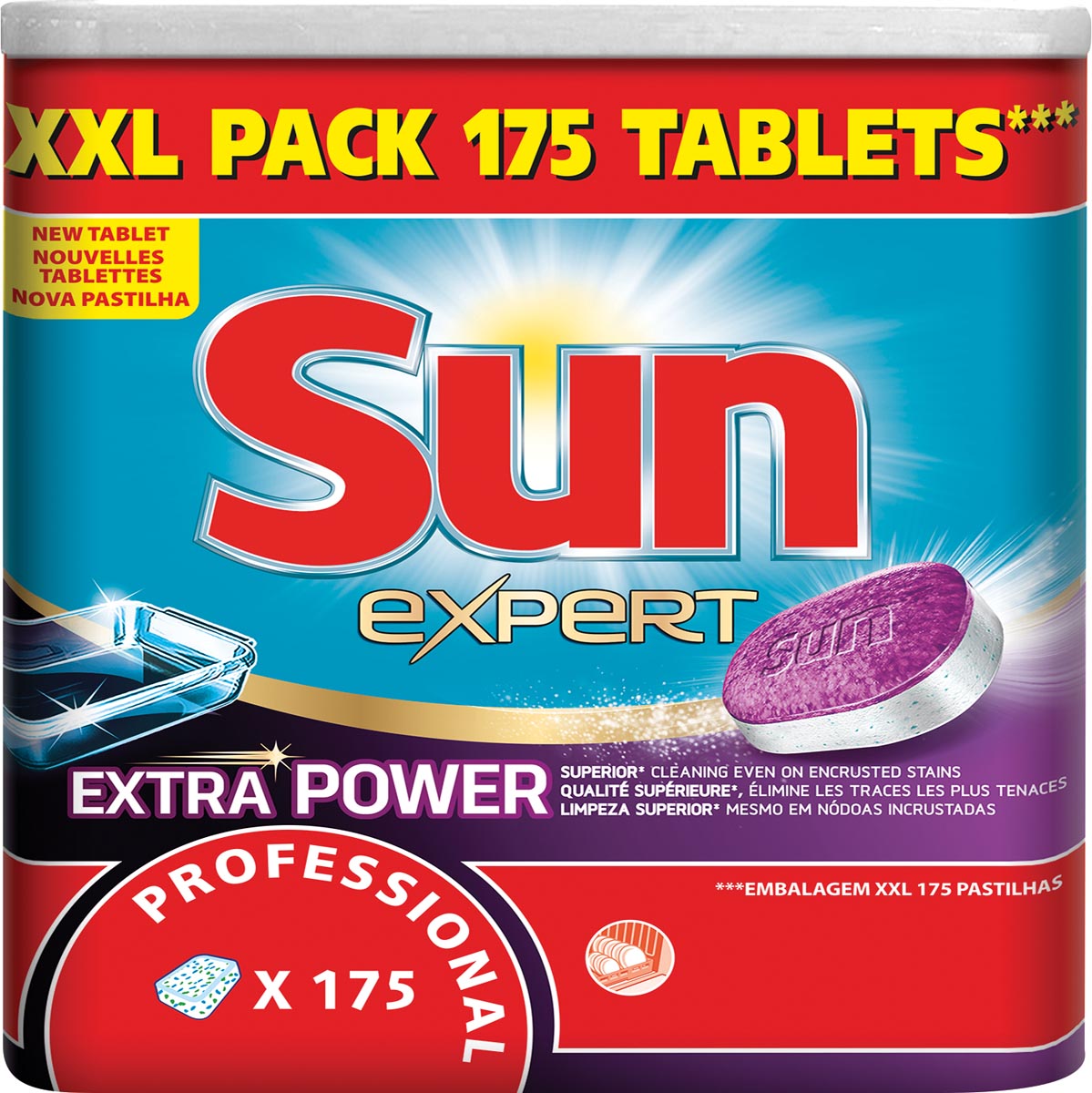 Sun Tablettes de lavage lave-vaisselle Extra Power - 175 tablettes