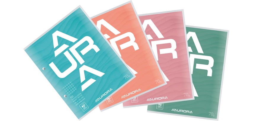 Aurora bloc de cours, ft 16,5 x 21 cm, 75 feuilles, 2 trous, quadrillé 5 mm