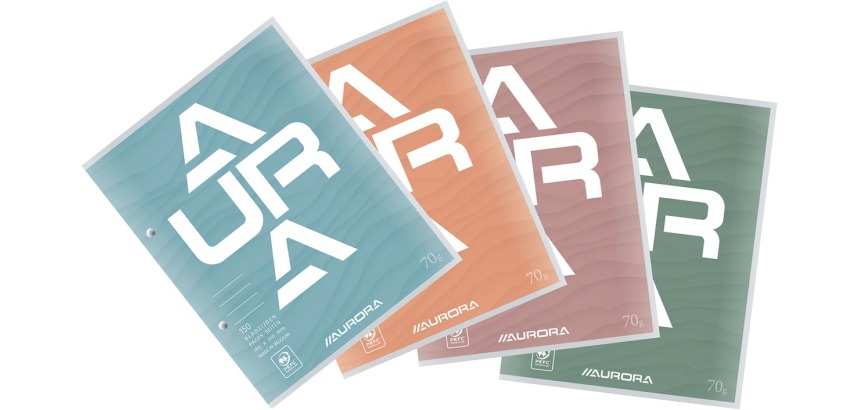 Aurora cursusblok, ft 16,5 x 21 cm, 75 vel, 2-gaatsperforatie, gelijnd