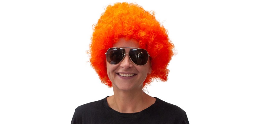 Orange wig, curly