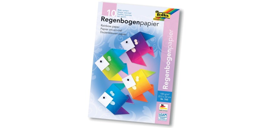 Folia regenboogpapier, 100 g, ft 22 x 32 cm, couleurs assorties, paquet de 10 feuilles