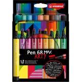 STABILO pen 68 feutre MAX ARTY, étui de 18 pièces, assorti