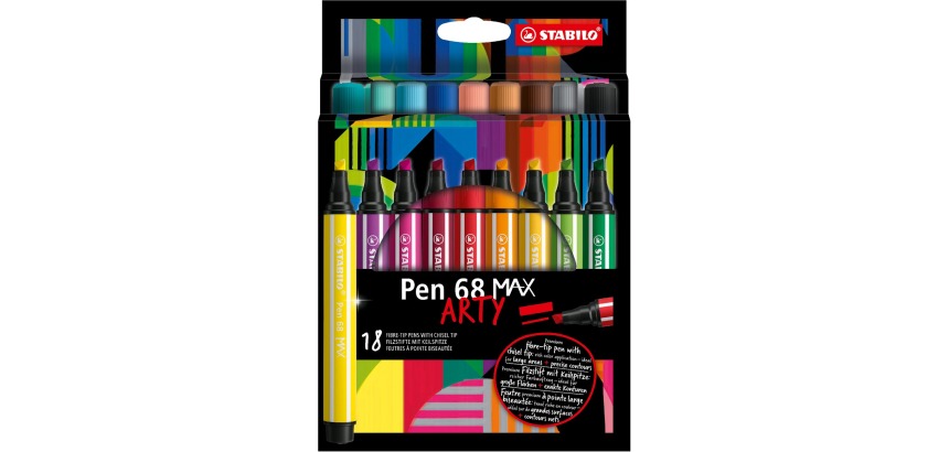 STABILO pen 68 viltstift MAX ARTY, etui van 18 stuks, assorti