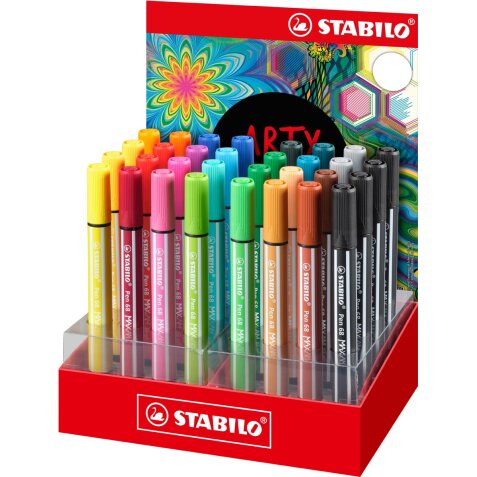 STABILO pen 68 feutre MAX ARTY, présentoir de 32 pièces, assorti