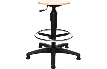 Topstar kruk Tec 60, met verchroomde voetring, met steldoppen, hout