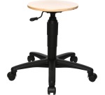 Topstar tabouret Tec 60, sans anneau repose-pieds, avec roues, en bois