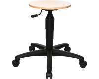 Topstar kruk Tec 60, zonder voetring, met wieltjes, hout