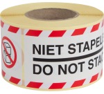 Rillprint etiketten Niet stapelen, ft 46 x 125 mm, rol van 250 stuks