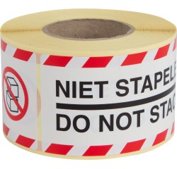 Rillprint etiketten Niet stapelen, ft 46 x 125 mm, rol van 250 stuks