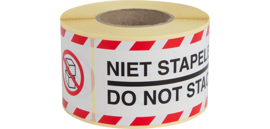 Rillprint etiketten Niet stapelen, ft 46 x 125 mm, rol van 250 stuks