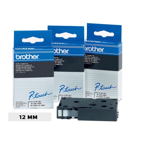 Brother TC ruban pour P-Touch 12 mm, noir sur blanc