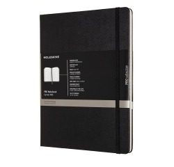 Moleskine carnet de notes professional, ft 19 x 25 cm, ligné, couverture solide, 189 pages, noir